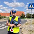 Mł. asp. Paweł Stuła - naczelnik wydz. ruchu drogowego KPP Jawor